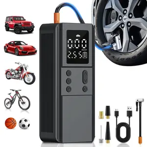 Portable Wireless Car Tire Inflator 150PSI Rechargeable Air Pump Powerful Cordless Digital Tire Inflator with Accessories for Cars Off-road Vehicles Motorcycles Automotive Vehicle Tool
