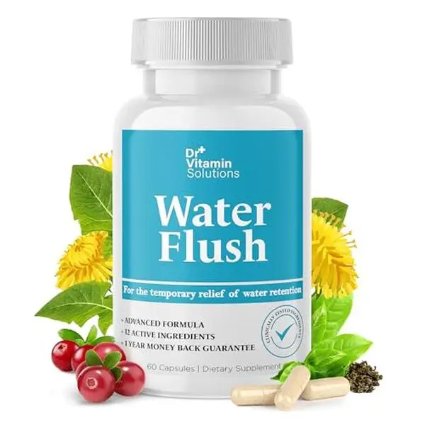 Dr Vitamin Solutions Water Flush - 60 Capsules for Temporary Relief of Water Ret...