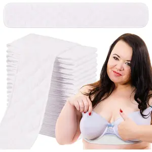 20 Pcs Bra Liners for Sweat 18x3 Inch 3 Layer Washable Rectangle Cotton Under Breasts Pads for Women Absorb Sweating