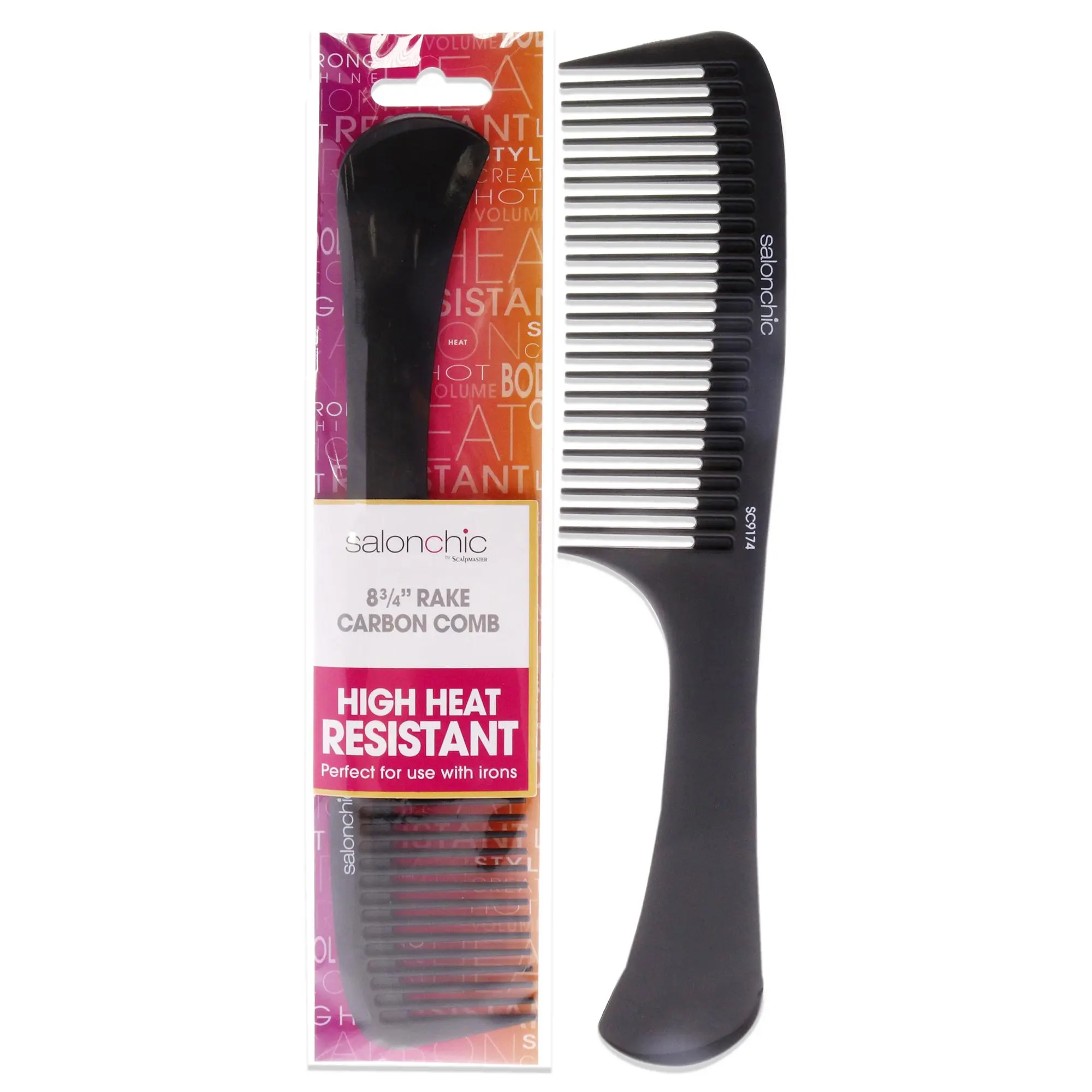 Unisex SalonChic Carbon Rake Comb, 8.75 in - 1 Pc