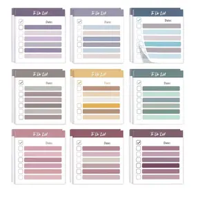 9-Piece Set of Morandi Colored Sticky Note Paper, To Do List Self-Adhesive Notebooks, Soft Color Design, Perfect Gift for Office & Home Use