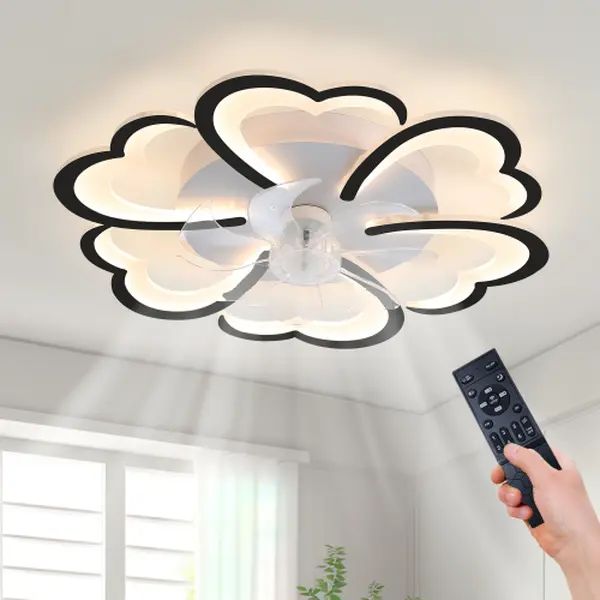 Ceiling Fan with Lights, 26.7In Black,Remote Control 3 Color Temperatures,6 Gear wind Speed Fan Light for Bedrooms, Living Rooms and Dining Rooms