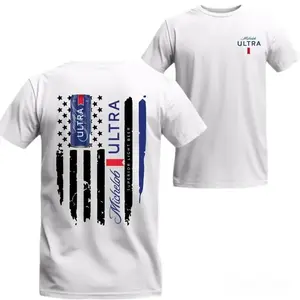 T-Shirt – Bold American Flag Design & Beer Can Graphic, Perfect for Beer Enthusiasts, Great for Casual Outings, Comfortable Fit & Stylish Look. Streetwear Menswear