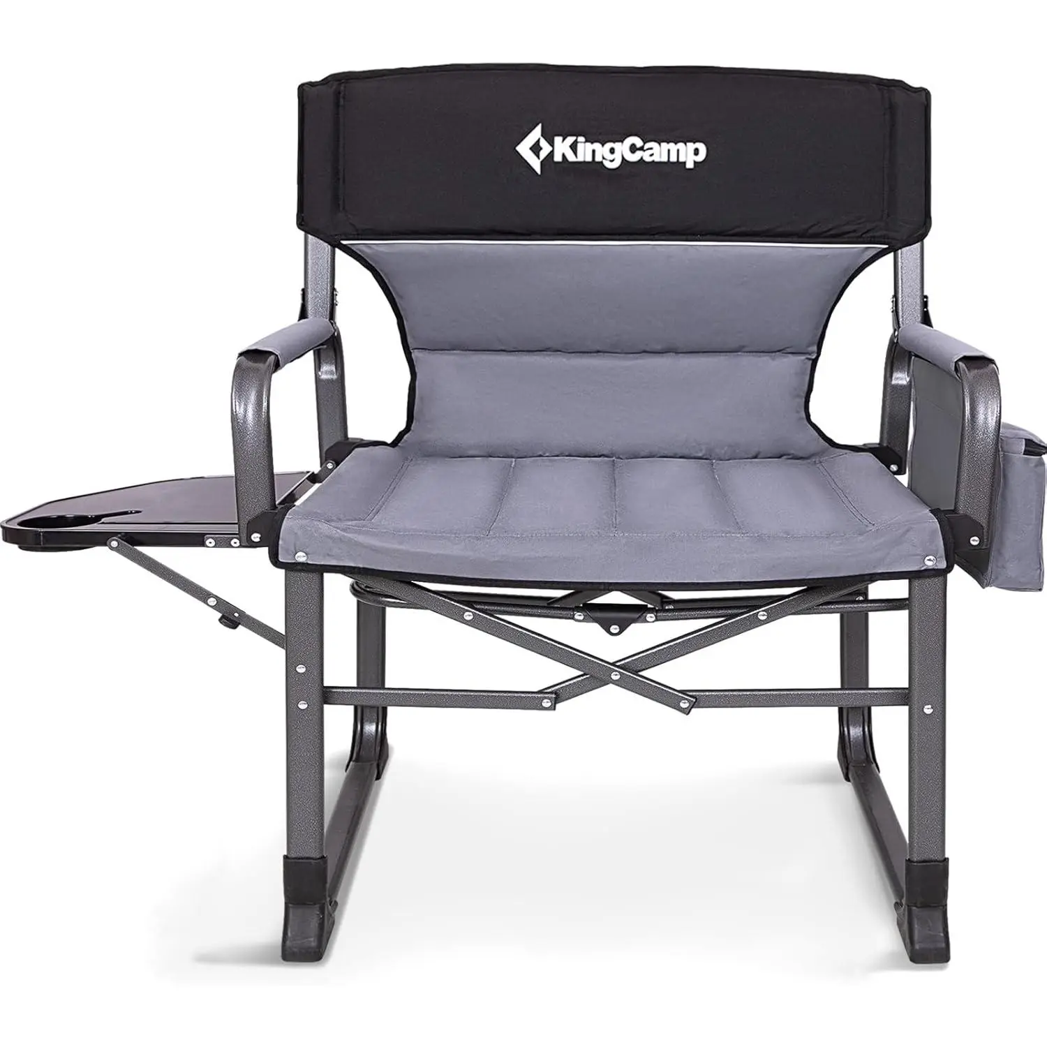 KingCamp XXL Oversized Camping Chair for Adults, 550lbs Heavy Duty Folding Director Chair with Side Table & Cooler Bag, Padded Outdoor Chair for Camping, Tailgating, Sports Events & Back to School