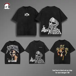 Mf Doom Washed T-Shirt, mf doom merch, 90s hip hop, Rapper Lover Shirt Streetwear Crewneck, Retro Style Fan Apparel For Music Lover Menswear Top Black Casual