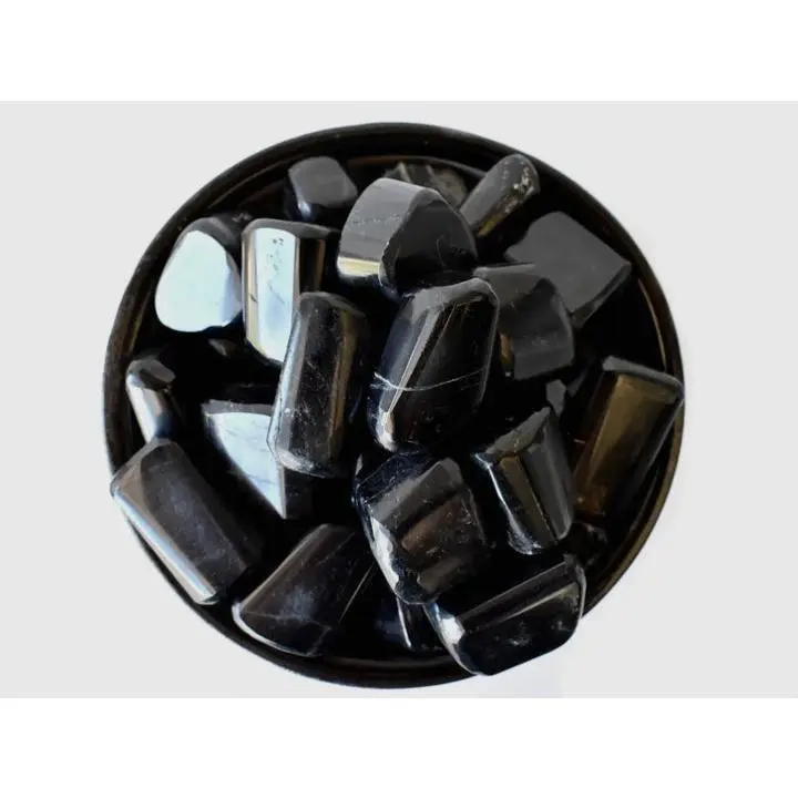 Black Tourmaline Crystal Tumble 3 Pieces