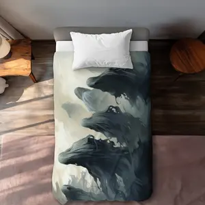 MWW C1DCTXLWHWJJLT Cursed Lands White Twin Size Extra Long Duvet Cover - Elegant Home Decor Accent