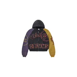 Valley Dreams Zip Up Hooded Jacket "Black / Purple / Yellow" TZUC8E1M