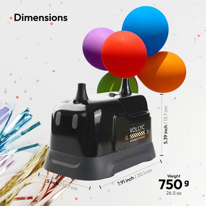 Electric Balloon Pump Dual-Nozzle Portable Inflator Lightweight Fast Inflation Blower for Party Decorations Birthday Wedding Baby Shower