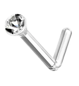 Clear Bioflex Nose Ring L Bend Retainer Clear Bioflex Nose Ring L Bend Retainer
