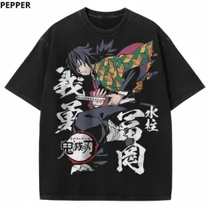 Giyu Tomioka-Inspired T-Shirt, Demon Slayer Fan Made Shirt - Vintage Graphic Tee – Unisex S-3XL – Menswear & Womenswear – Streetwear Tops – Casual Cotton Crewneck Shortsleeve T-shirt