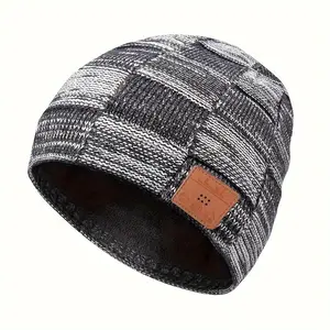 Wireless Music Beanie Hat for Men and Women, Integrated Headphones for Gamers, Rechargeable Battery and USB Charging Gift, Knit Skull Cap