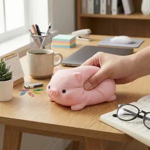 Super soft, slow-rebound pink pig, stretchable, compressible, Decompression squeeze, with a cartoon design, perfect for stress relief, ideal as a birthday gift, office or leisure settings, or classroom stress-relieving toy
