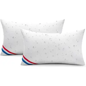 Outdoor Pillows Pack of 2 12x20 Inch Waterproof Decorative Throw Pillow Inserts Rectangle Water Resistant Pillow for Garden Couch Furniture