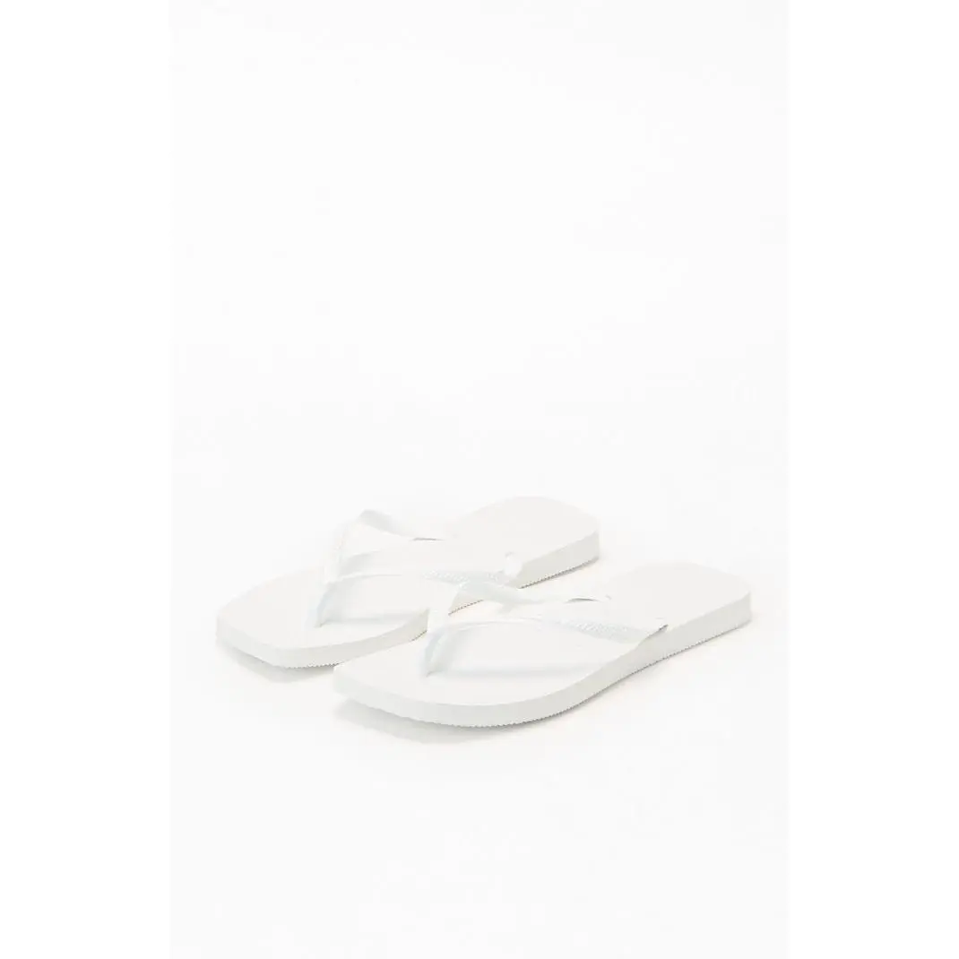 Havaianas Women's Women's White Slim Square Flip Flop Sandals - Multicolor