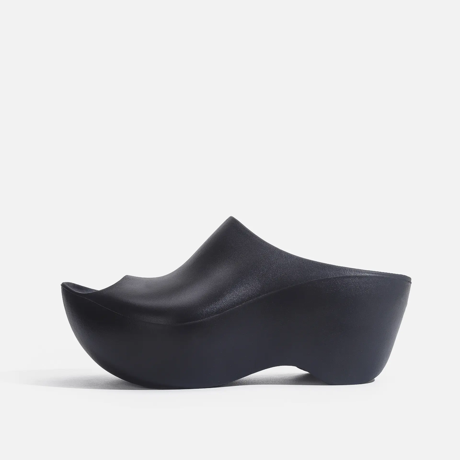 Women's Black Extra Height Boost Chunky Platform Wedge Peep Toe Mules | Open Toe Minimalist Avant-Garde Backless Slide Sandals comfy shoes Elegant Open Toe Daily Fashion Footwear