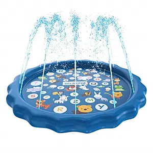 Extra Large 39.4" Thick PVC Kids Water Sprinkler, Ideal for Ages 3-8, Outdoor Play and Lawn Fun, Portable Pet Bath, Foldable Inflatable Splash Pad, Summer Cooling Toy Gift