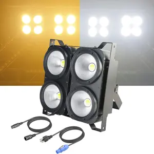 COB LED Spot DMX Blinder DJ Lights, 4 * 100w Cold and Warm White 4 Eyes Matrix Focus Stage Lighting, Disco Bar Club Party Wedding Lights