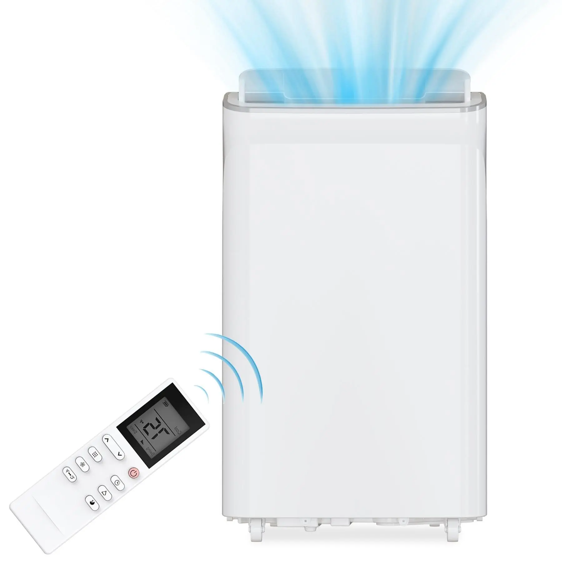 Gaomon Portable Aircon - 9300 BTUs (14000 BTU ASHRAE) Compact Design Cooling Unit with Wheels, Universal Remote, Timer, Dehumidifier, 61°F-88°F Range, Exhaust Hose, Window Kit for Hot Days Up to 750 Sq.Ft Rooms