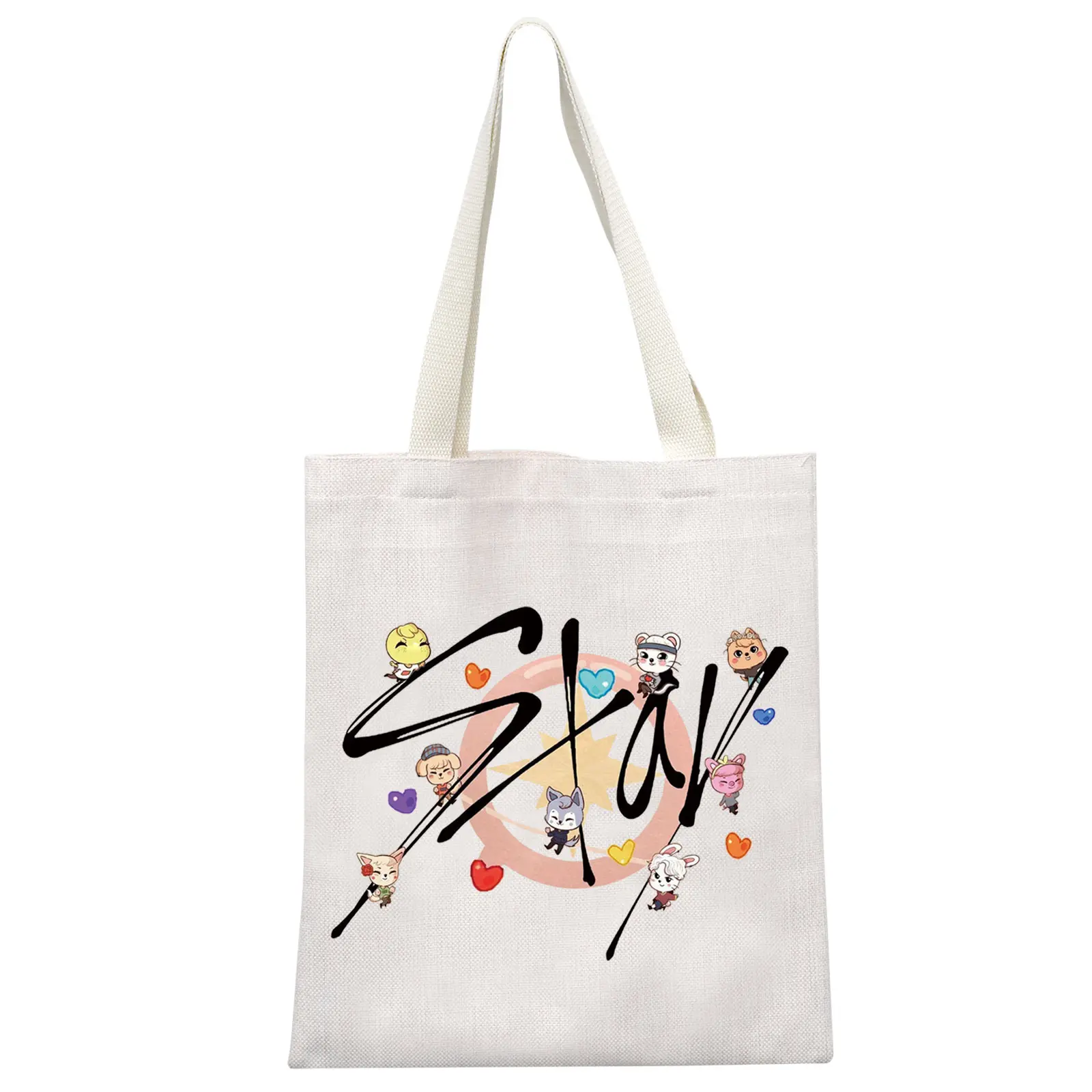 Stay Fandom Tote Bag K-POP Boy Group Gift K-POP Fans Shopping Bag Group Character Reusable Bag K-POP Music Lover Merch