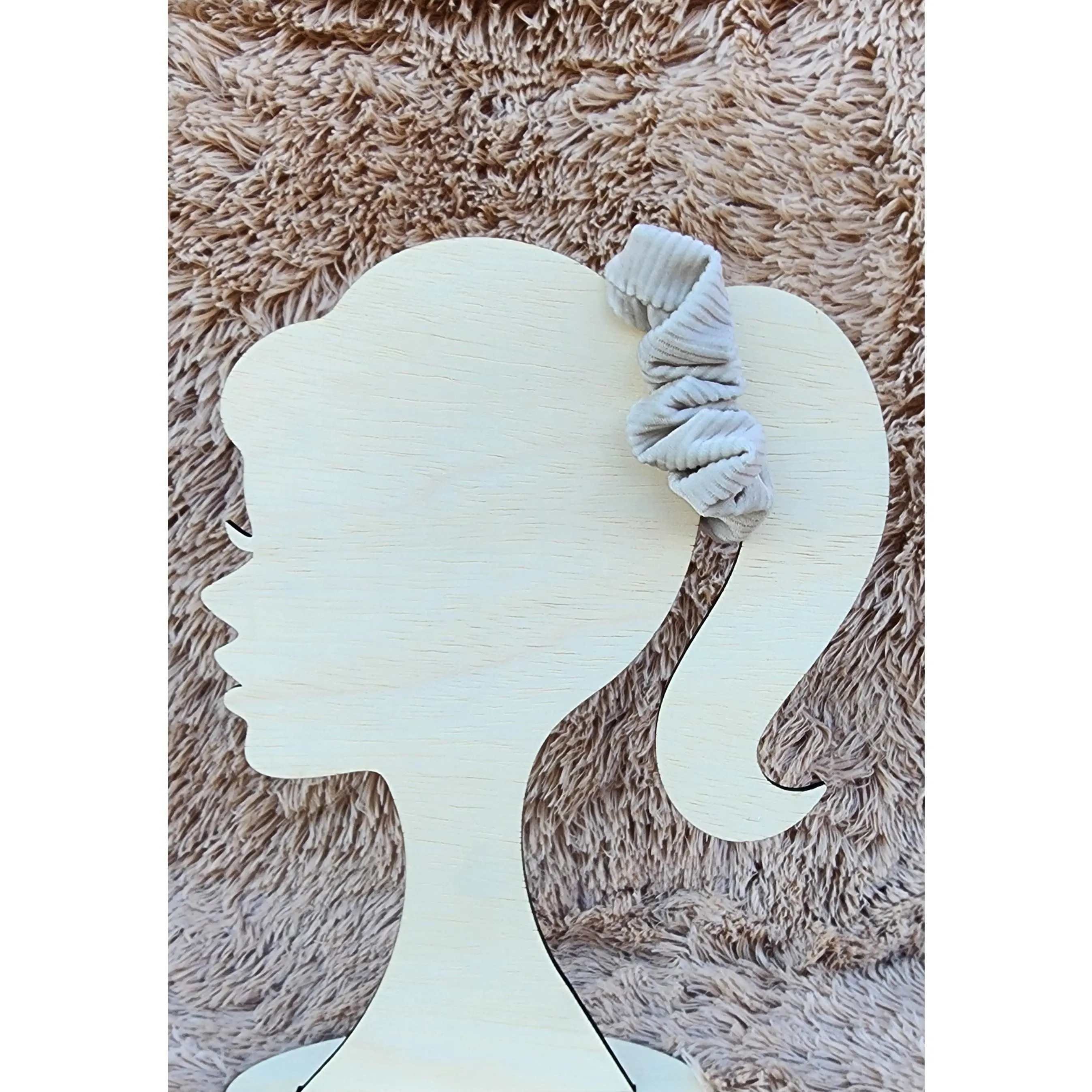 Ivory Velvet Rib Scrunchie