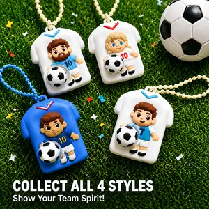 Soccer Jersey Squishy Keychain Pop-Out Soccer Ball Squeeze Toy Charm for Backpack Handbag & Keys Cute Stress Relief Gift for Football Fans