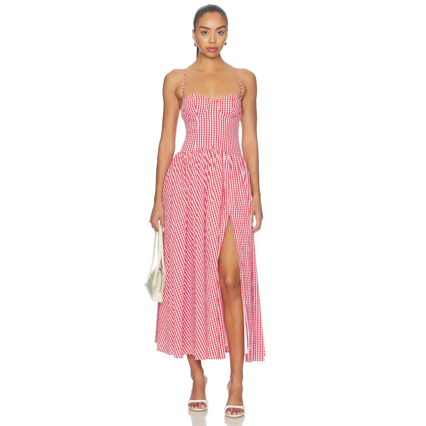 MAJORELLE Roma Dress in Red And White Gingham