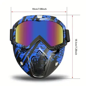 Colorful Full Face Mask - 1 Piece New, High-Quality UV Protection PC Lens, Shockproof TPU Material, Suitable for Airsoft, Paintball, Outdoor Games