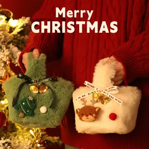 Christmas Gift Bag, Christmas Eve Apple Packaging Gift Bag, Plush Candy Bag For Girls' Girlfriends