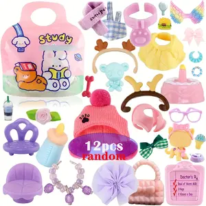 12-Piece Pet Collectible Dolls Accessories Set, DIY Interactive Decor for Lps Dogs, Cats, Hamsters, Guinea Pigs, Christmas Gift