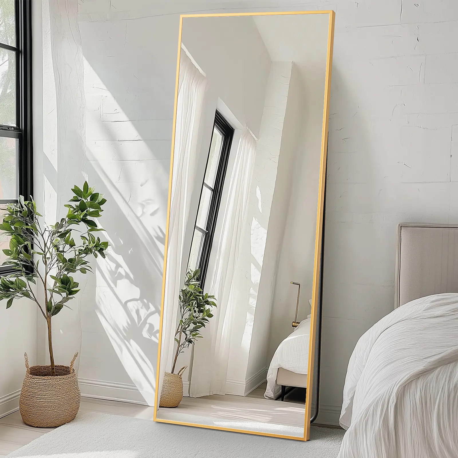 Arched 71"x26" Full Length Mirror Full Body Floor Mirror Standing Hanging or Leaning,Mirror Aluminum Alloy Frame Full Body Mirror for Bedroom, Dressing Room