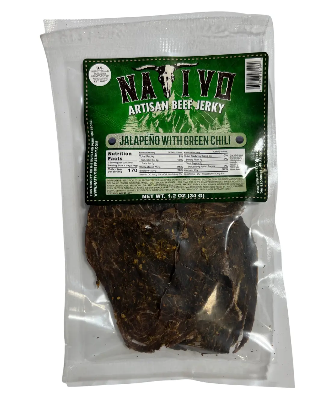 Jalapeño Flavor by Nativo Beef Jerky Jalapeño Flavor by Nativo Beef Jerky