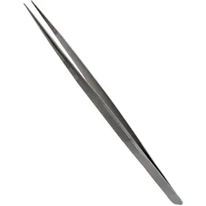 Inox Tweezer - Fine Pointed Tip, 6.5" Long - Textured Grip  - S-30879