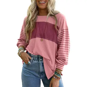 Dokotoo Long Sleeve Fall Tops Oversized 2026 Trendy Round Crew Neck Casual Color Block Womens Shirts Blouses Dokotoo Long Sleeve Fall Tops Oversized 2026 Trendy Round Crew Neck Casual Color Block Womens Shirts Blouses