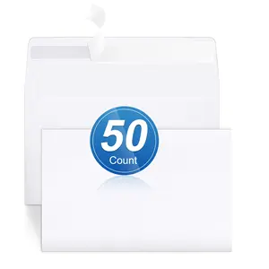 #9 Thick White Self-Seal Mailing Envelopes, 6.4in x 9in Business Letter Envelopes with Self-Seal Adhesive Strip, 50 Count