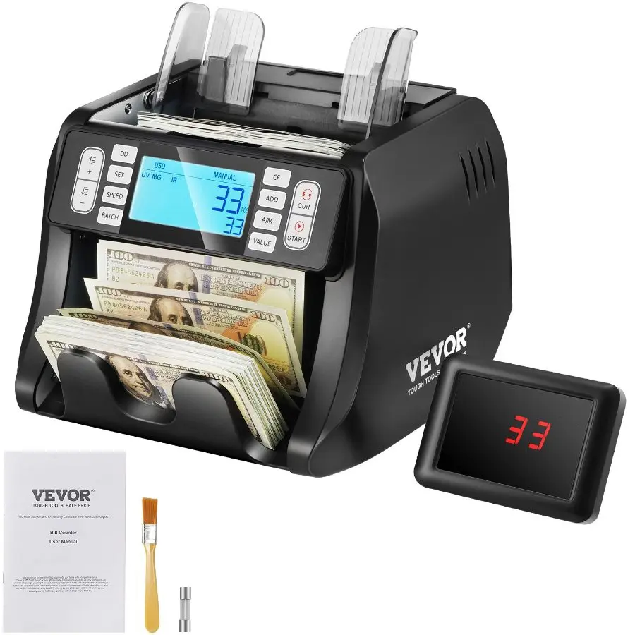 【DealsForYouDays】VEVOR Money Counter Machine, Bill Counter with Mixed Denomination, 2CIS, SN, UV, IR, MG, DD Counterfeit Detection, Multi Currency, Value Counting Cash Counter and Sorter, Printer EnabledVEVOR Super Brand Day