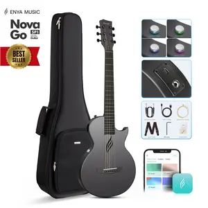 【Enya Nova Go SP1 Travel Guitar】Carbon Fiber Guitar 35" Acoustic Electric – Lightweight One-Piece Body guitar for beginners, Outdoor Camping & Beach, All-Weather Portable with Built-in Effects, USB Recording, Bluetooth Speaker，#Summervibes