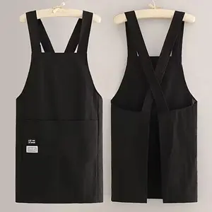 Unisex Apron Thick Fabric Cross Back Design Breathable Durable for Kitchen Cooking Aprons Painting Gardening, Available in Two Colors