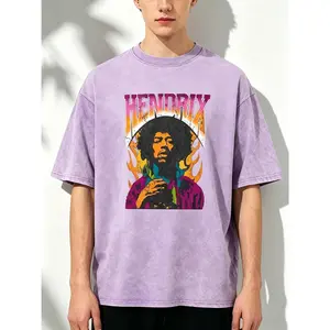 Jimi Hendrix Vintage 90s Rock Band Shirt, Purple Acid Washed Graphic Tee, Retro Heavyweight Oversized Streetwear T-Shirt, Summer Outfit, Father's Day Gift Idea cotton