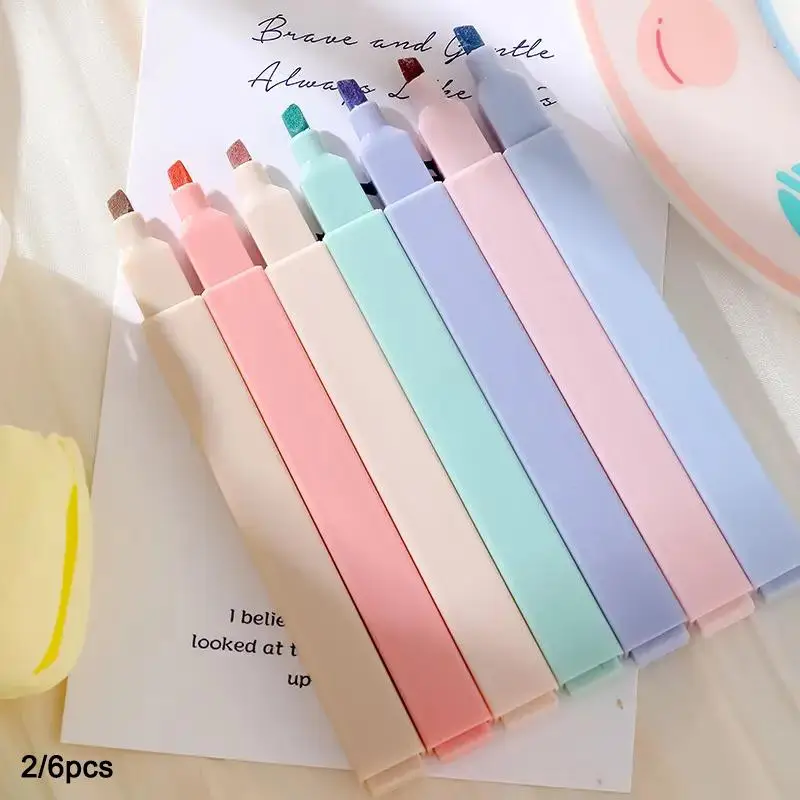 Random Color Highlighter Pen, Soft Tip Highlighter for DIY Journal Scrapbook Photo Album, Office School Stationery Supplies, School Supplies 2024, Off