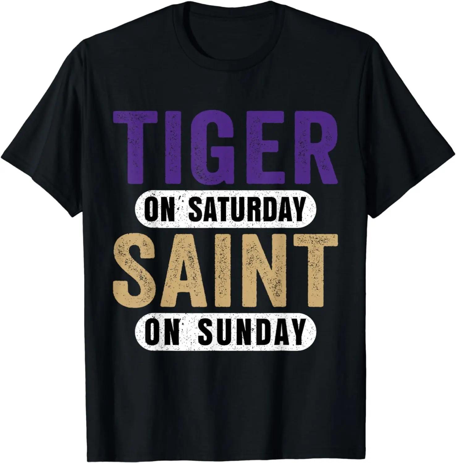 Women's 100% Pure Cotton Crew Neck Short-Sleeve T-Shirt - Stretch Fabric, Comfortable Fit, Tiger/Saint New Orleans Game Day & Tropical Beach Graphics, Cold Wash Casual Tops