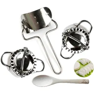 Chinese Dumplings Rapid Making Tool Set (1 Dumpling Skin Maker 2 Dumpling Molds)