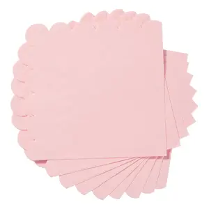 60-Pack Pink Lace Trim Disposable Napkins, 2-Layer - Perfect for Weddings, Bridal Showers, Birthdays & More - High-Quality Paper Napkins New Pink Animal Party Decorations Selected Tissues Pink Handkerchief
