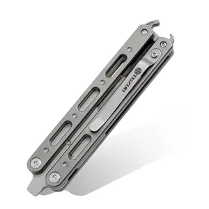 Folding Knife with Quick Change Box Cutter, Titanium Alloy Handle with Clip, Includes Extra 10 Sk5 Blades for Durability and Convenience, Folding Pocket Knives