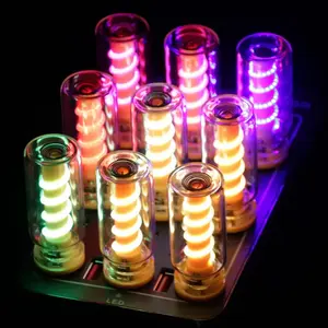 ASHLUNA RGB Spiral Touch Lamp 2-Pack, Transparent LED Night Light for Gaming Room, Bedroom Decor, USB Powered Ambient Desk Light