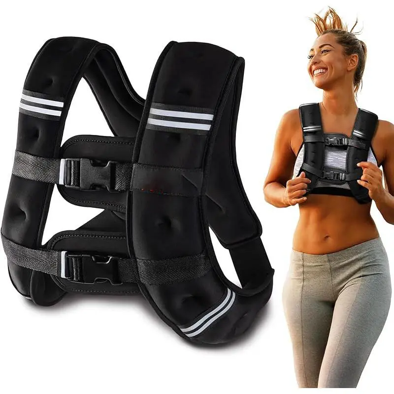 Weighted Vest for Resistance Training, Adjustable Weighted Weight Vests for Running & Strength Building, with Reflective Stripe for Safe Outdoor Workouts (6lbs-30lbs)