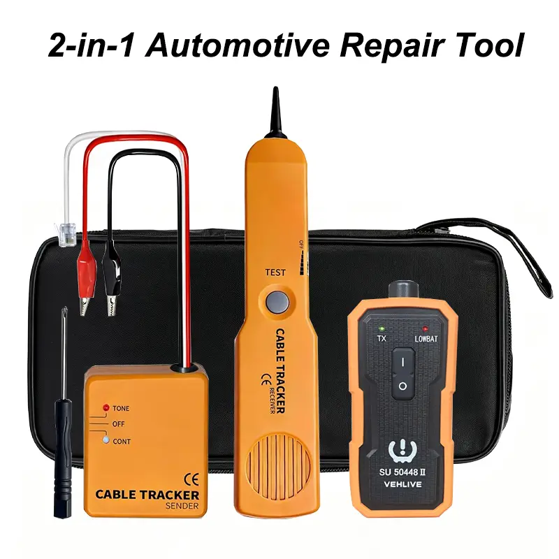 2-in-1 Automotive Repair Tool, Circuit Tracer,6-42V Wire Tracer & RJ11 Plug, Break Finder,Wire Tracker, Short And Open Finder, Cable &Broken Wire Detector, With Tire PressureReset Tool for GM
