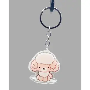 Standard Poodle Dog Acrylic Keychain, Cute kawaii memorial ornament, pet portrait charm gift, backpack fob, dad car décor, dog mom gift