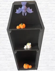Miniature Coffin Shelf — 3D Printed Mini Shelf for Miniverse & Mini Brands, Dollhouse Display and Halloween Decor