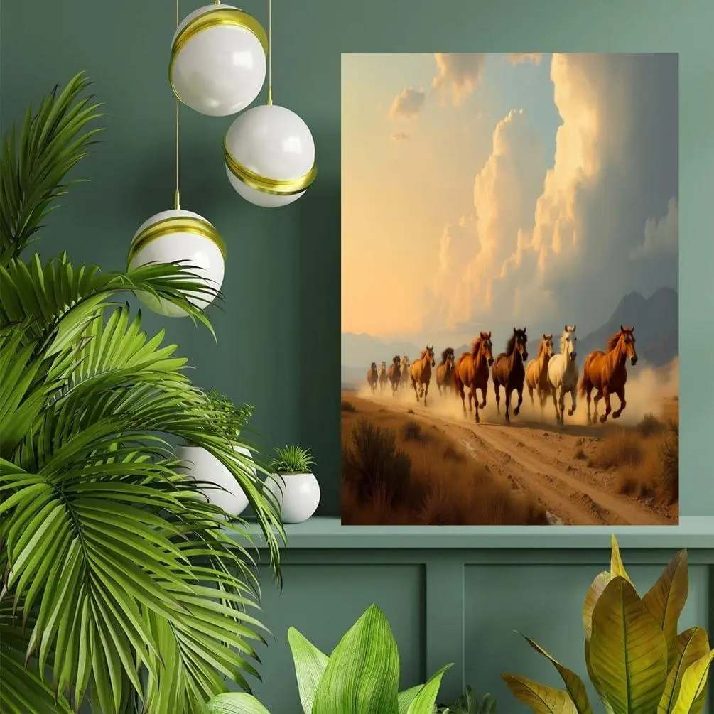 Horse Running Pattern Jigsaw Puzzle, Large DIY Interactive Game for Family Fun, Brain Challenge Home Decor